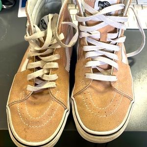 Pink suede vans hi top